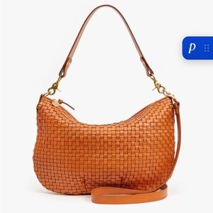 Clare V. Moyen Messenger in Natural Woven Checker.
